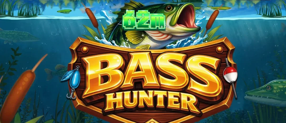 Interface do jogo de slot Bass Hunter com tema de pesca
